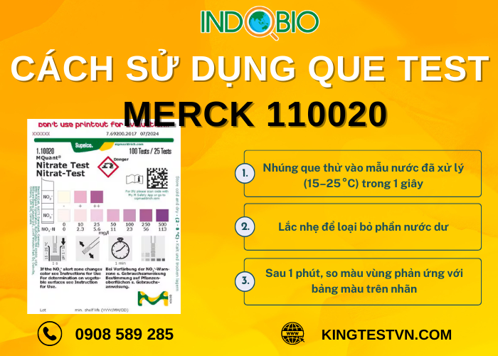 Cách sử dụng que test nitrat Merck 110020